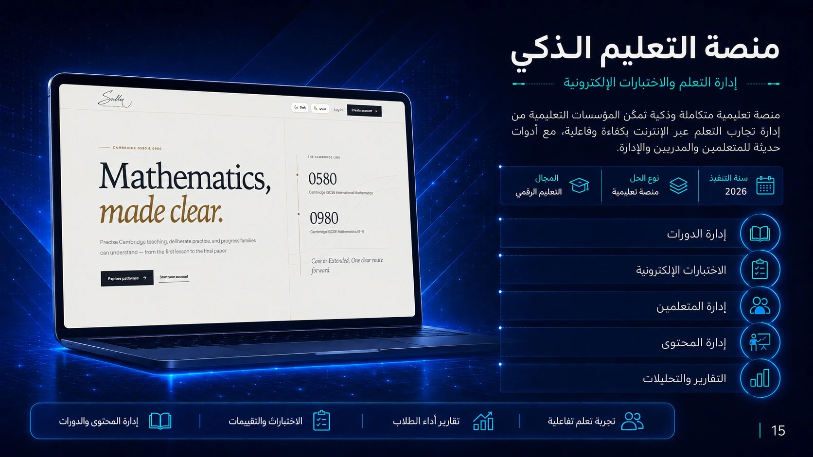 واجهة التعليم — عرض من ملف الأعمال
